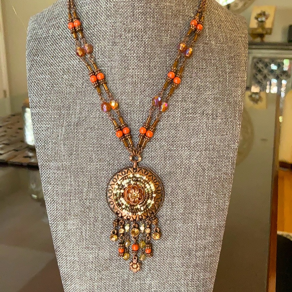 Avon Earthtone Fringe Necklace NIB